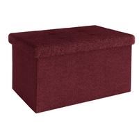 SITZBANK Faltbar mit Stauraum 49/30/30 cm (Rot) - Bordeaux, Textil (30/30/49cm) - Intirilife