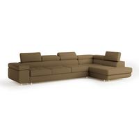 ECKSOFA VICENTE Orange Boucle-Stoff mit Schlaffunktion - Orange, Holz (346/202cm) - MASSENO