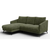 ECKSOFA VILT 3-Sitzer, olive - Schwarz/Olivgrün, Holzwerkstoff/Textil (221/156cm) - Wozimo