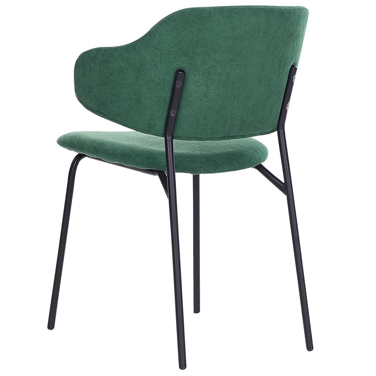 ESSZIMMERSTUHL 2er-Set Polsterbezug Grün Kenai - Grün, Textil/Metall (46/82/58cm) - Beliani