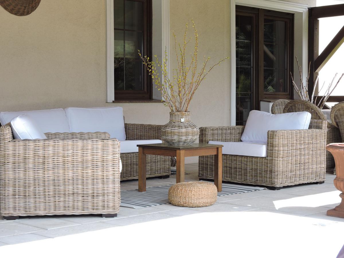 LOUNGE-SET 4-Sitzer natürlich Ardea - Naturfarben, Naturmaterialen - Beliani