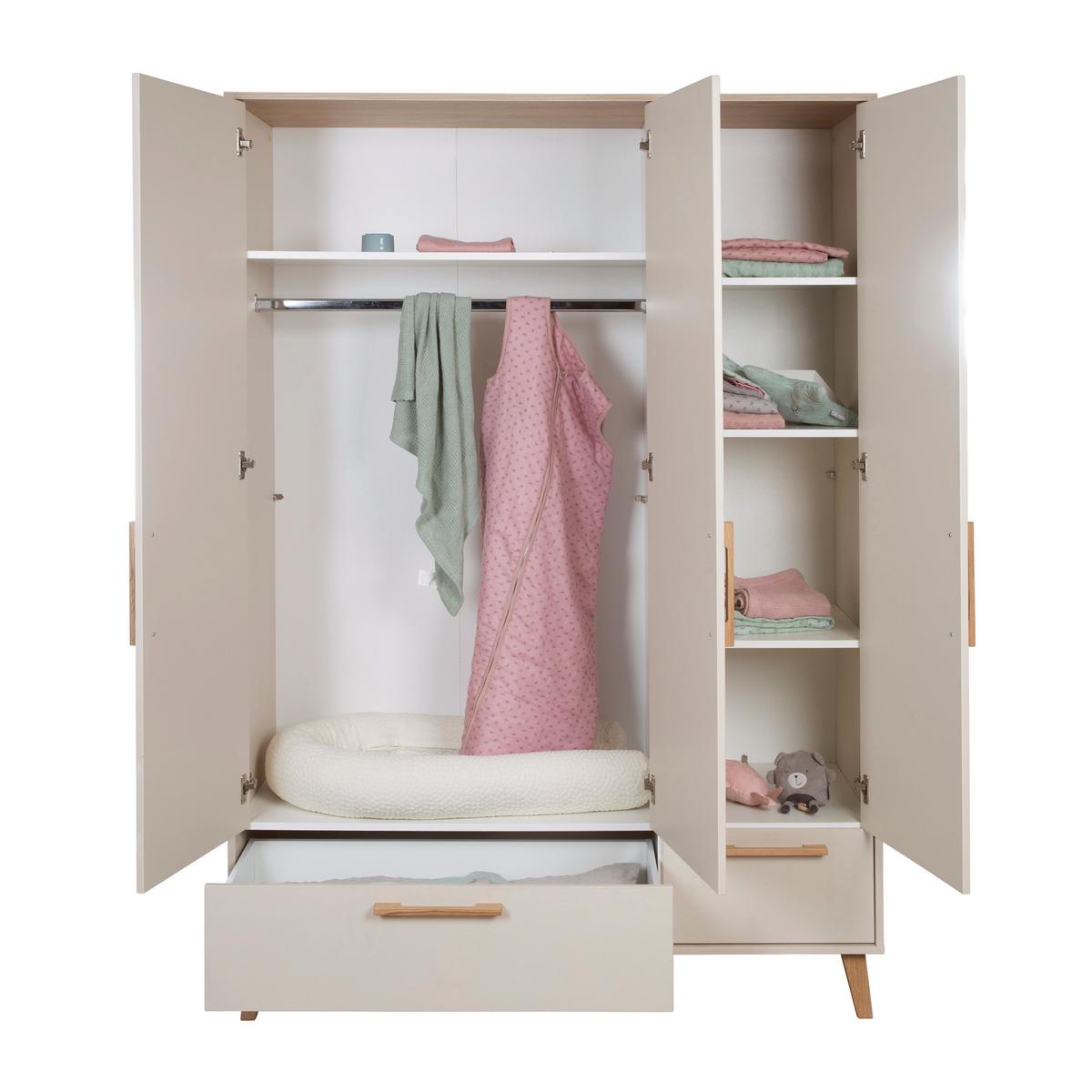BABYZIMMER SET Jil 3-teilig - Kastanienfarben/Kaschmir, Holz/Holzwerkstoff (138/200/55cm) - Roba