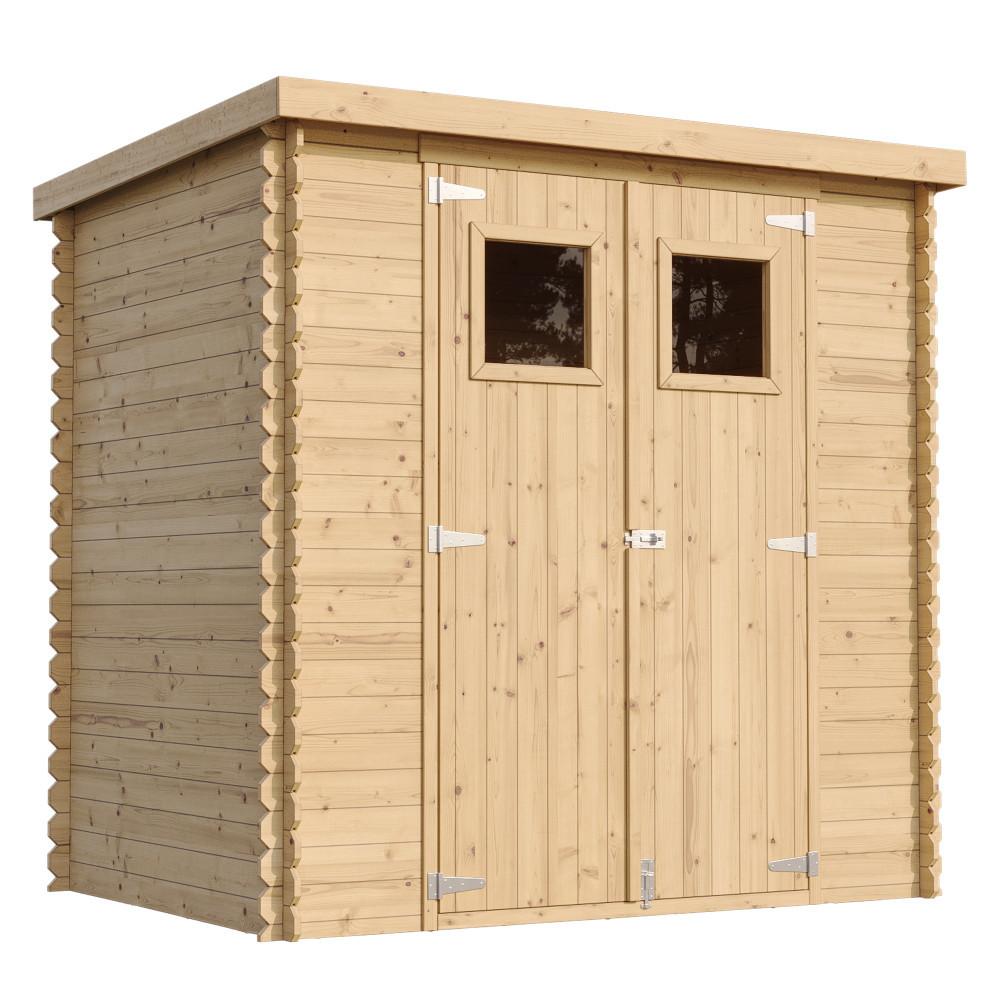 HOLZ-GARTENHAUS mit imprägniertem BodenB204xL142xH200 cm/ 2,22 m2 - M311+M311G - Beige, Holz (204/206/142cm) - Timbela