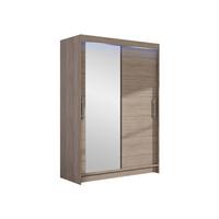 KLEIDERSCHRANK Miami VI, mit RGB LED Beleuchtung - Silberfarben/Trüffeleichefarben, Holzwerkstoff/Kunststoff (120/200/58cm) - MIRJAN24