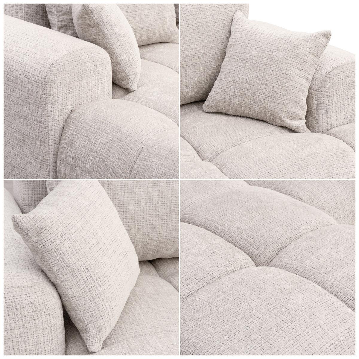 ECKSOFA MILANO Links mit Schlaffunktion und Bettkasten Creme - Creme, Kunststoff/Textil (265/145cm) - Idohome