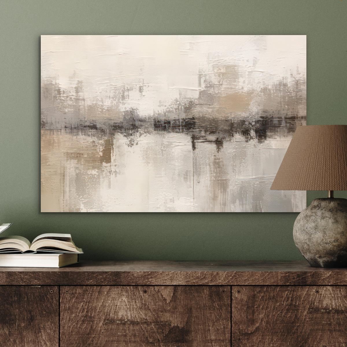 METALLBILD Moderne Kunst - Abstrakt - Beige Wandbild 60x40 cm - Beige, Metall (60/40cm) - MuchoWow