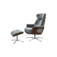 RELAXSESSELSET TOSAR Steingrau Velvet - Silberfarben/Grau, Textil/Metall (83/110/89cm) - KAWOLA
