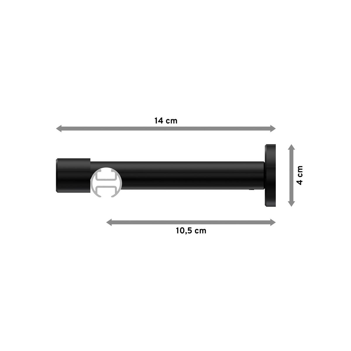 GARDINENSTANGE INNENLAUF Prestige Estana 100 cm, 1-läufig, 20 mm Ø Schwarz - Schwarz, Metall (100cm) - INTERDECO