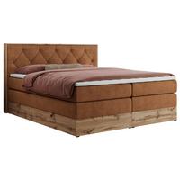 BOXSPRINGBETT VENETO KING 200/200 Orange Struktur - H4 - Orange, Holz/Textil (200/200cm) - MKS