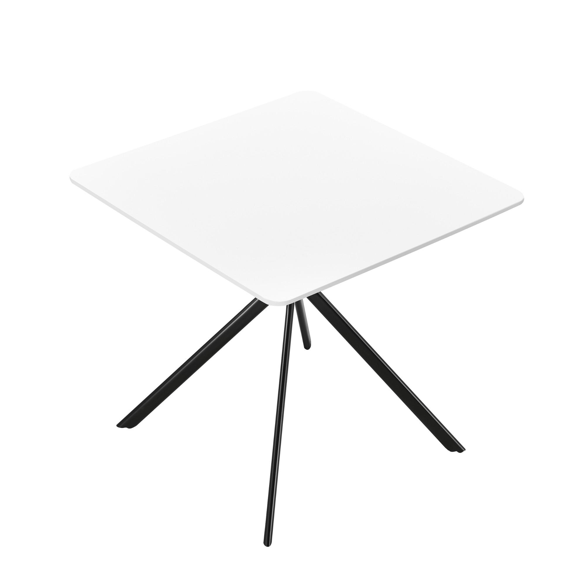 ESSTISCH Ankara - Weiß, Holzwerkstoff/Metall (78/78/75cm) - [en.casa]