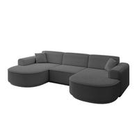 WOHNLANDSCHAFT MARI-U1-v3 - 303x171x83 cm Grau Bouclé - Schwarz/Grau, Holzwerkstoff/Kunststoff (303/83/171cm) - ALTDECOR
