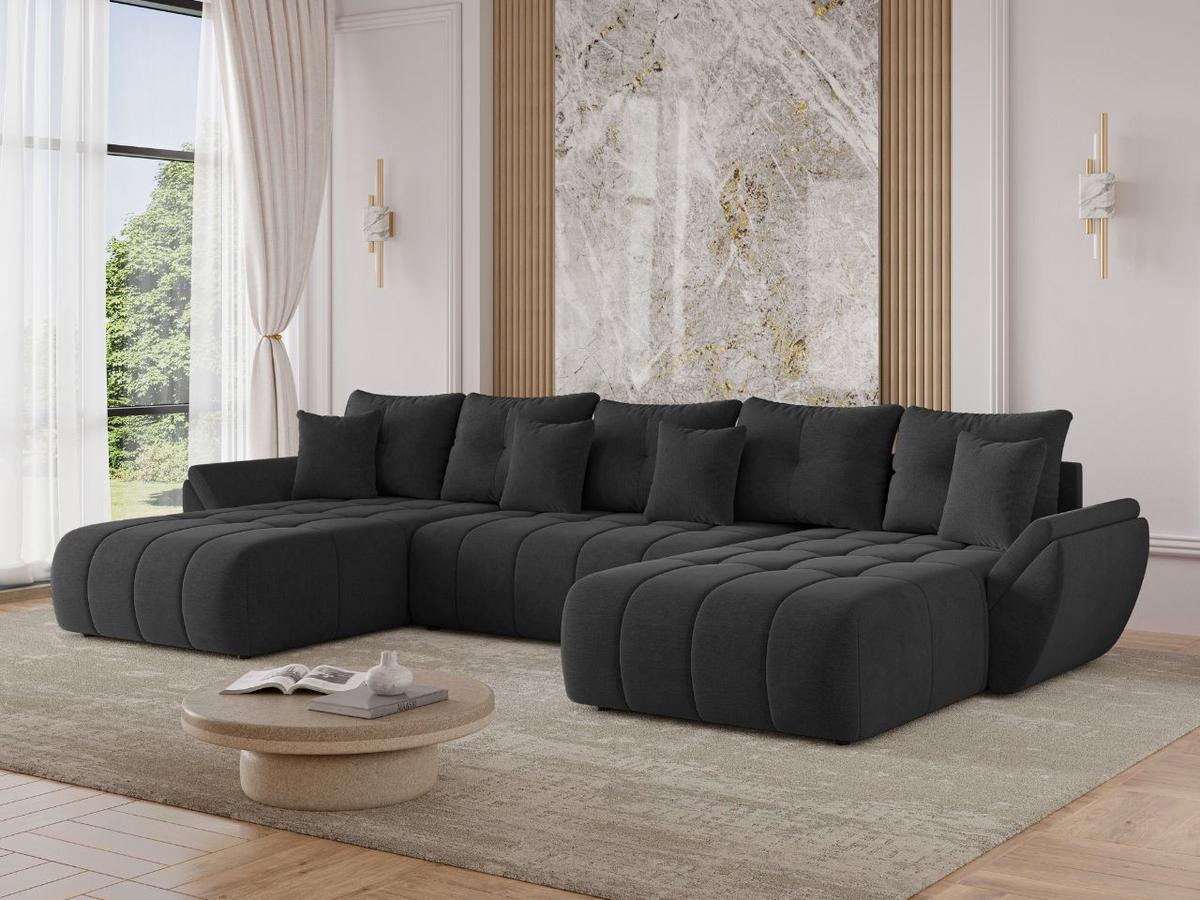 ECKSOFA Decor U Anthrazit - Anthrazit, Holz/Textil (381/192cm) - Graingold
