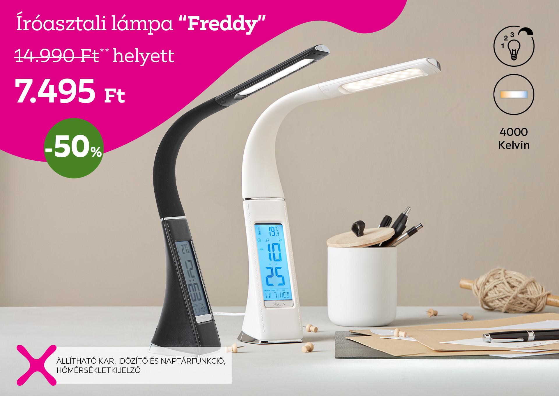 Íróasztali lámpa FREDDY 14990 Forint helyett 7495 Forint, kedvezmény mértéke 50%