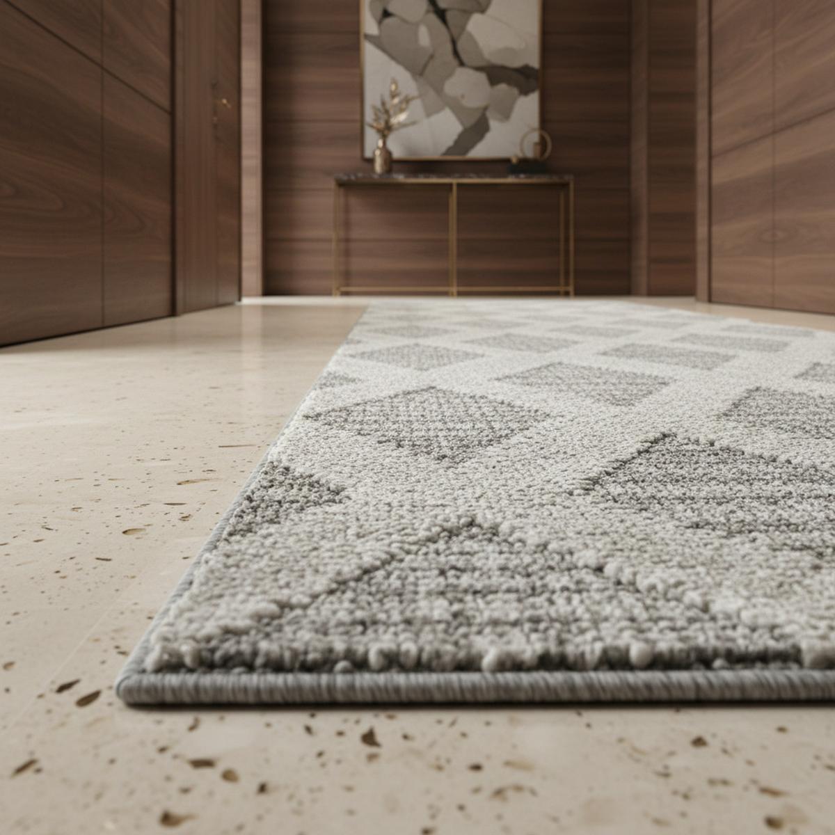 HOCHFLORTEPPICH EISACK, im Boho-Stil, Grau, 80 x 250 cm - Grau, Textil (250/80cm) - KADIMA DESIGN