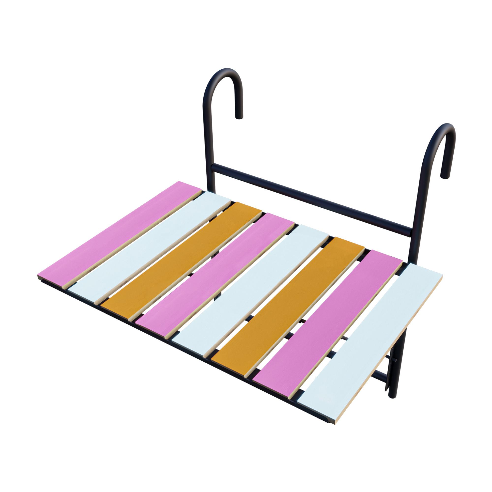 BALKONHÄNGETISCH Petäjävesi - Multicolor, Holz/Metall (40/60/58cm) - [en.casa]