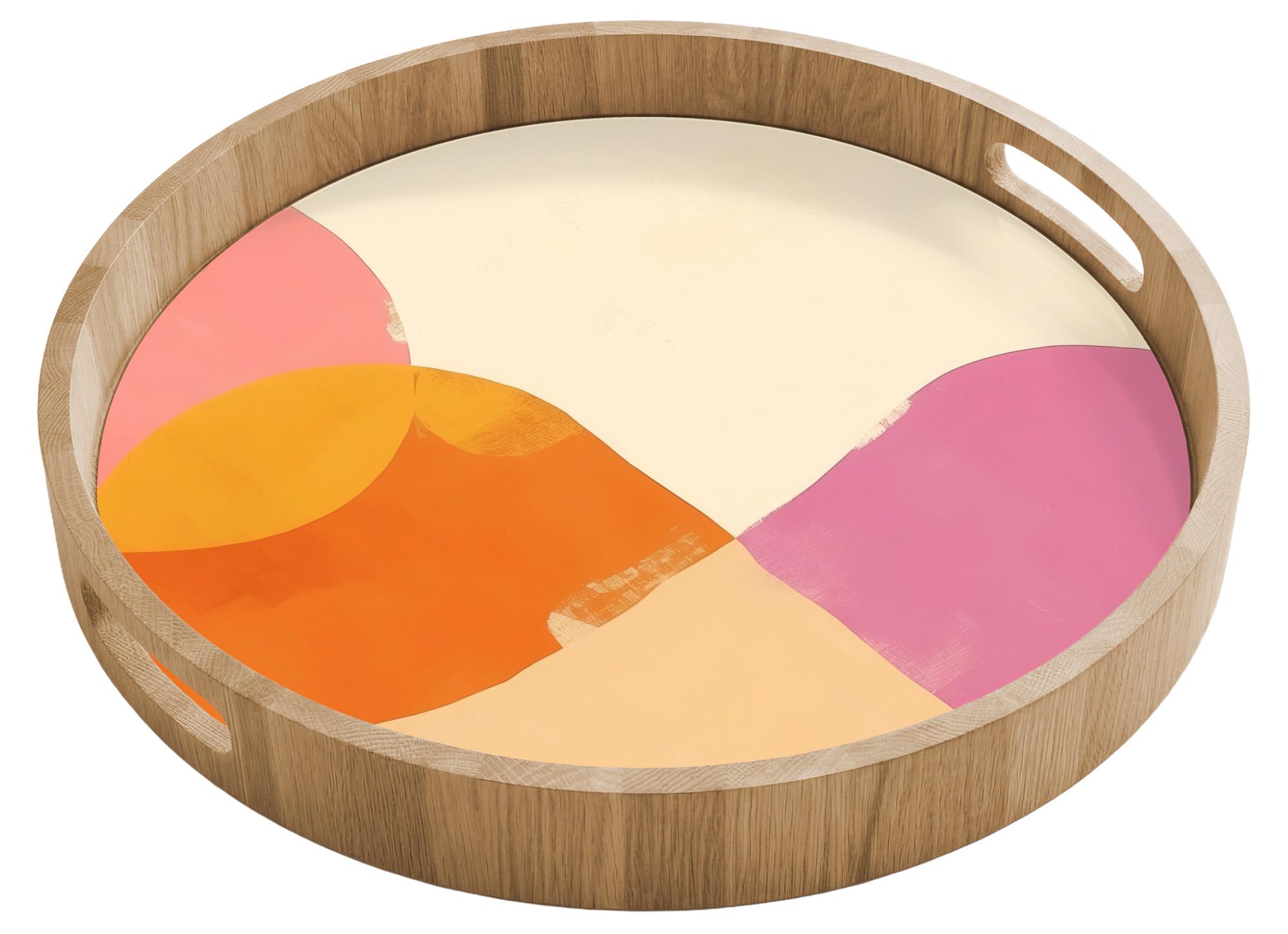 TABLETT Formen - Abstrakt - Farbenfroh 40x40 cm - Orange, Holz (40/5/5cm) - OnlyWow