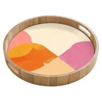 TABLETT Formen - Abstrakt - Farbenfroh 40x40 cm - Orange, Holz (40/5/5cm) - OnlyWow