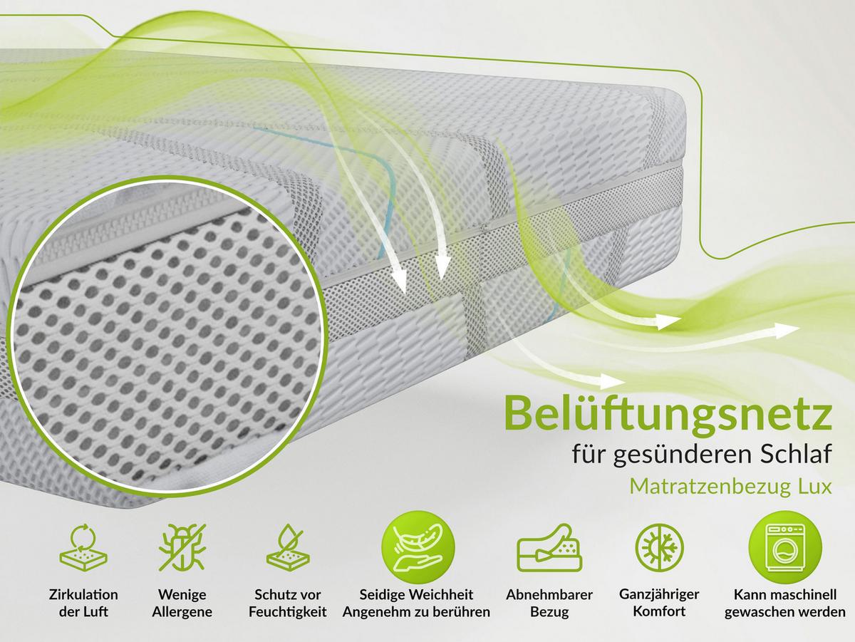 FEDERKERNMATRATZE TOVA - 160/200 - H3 - Lux - Hellgrau, Textil (160/200cm) - MKS