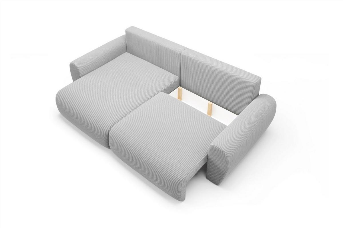 ECKSOFA Galan Mit Schlaffunktion - Hellgrau, Holzwerkstoff/Textil (253/153cm) - Fun Möbel