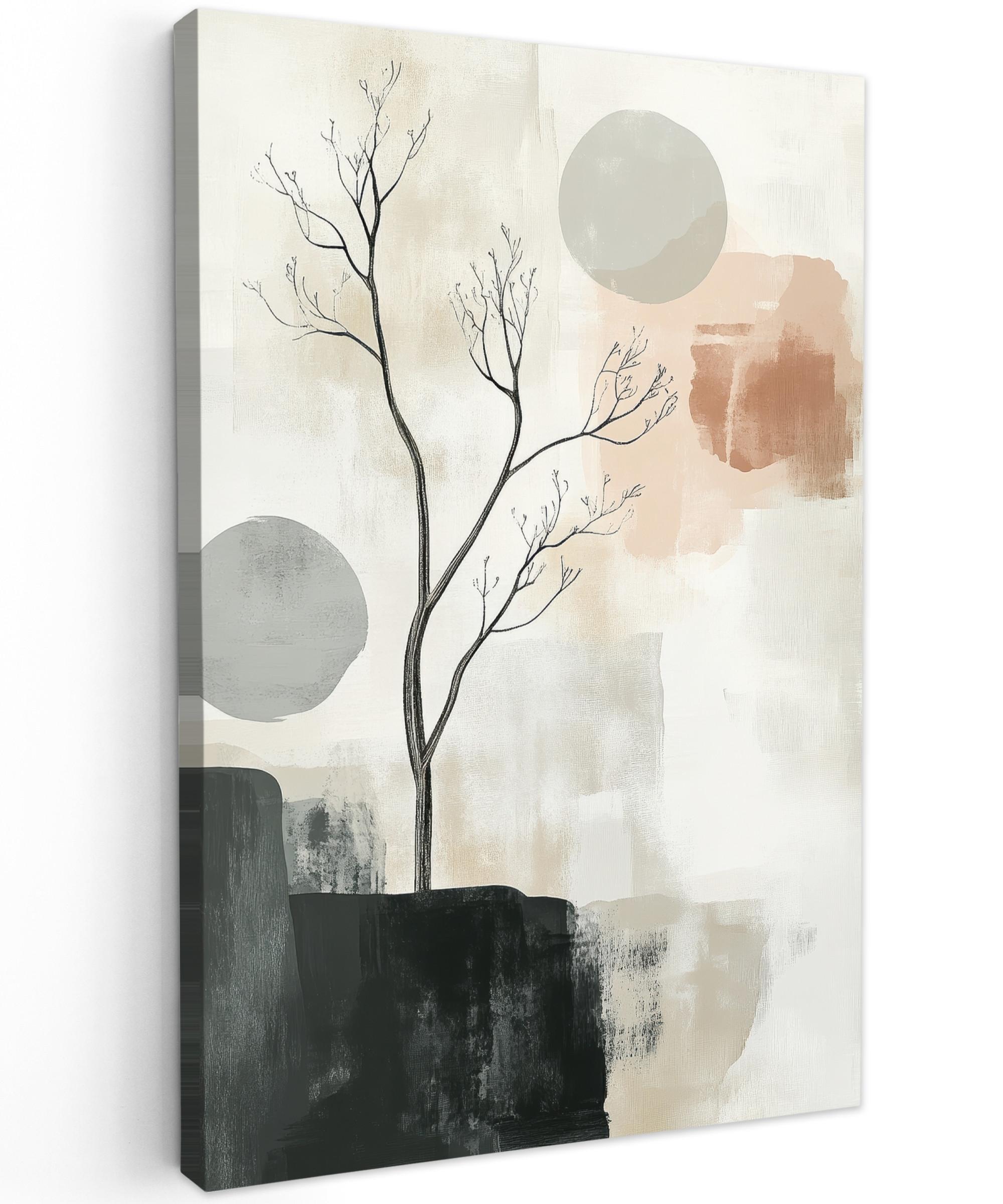 LEINWANDBILD Wabi sabi - Beige - Pflanze Wanddeko 40x60 cm - Sandfarben, Textil (40/60cm) - MuchoWow