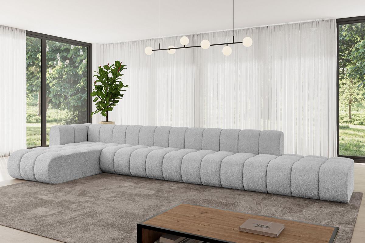 ECKSOFA modulares Sofa Zuvon-L3 - 478x177x70 cm Hellgrau - Hellgrau, Holzwerkstoff/Textil (478/177cm) - ALTDECOR
