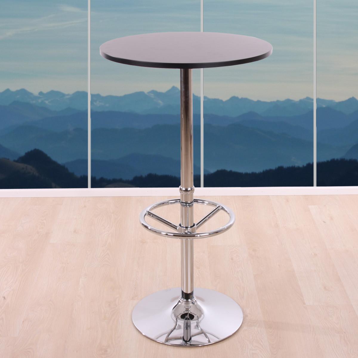 STEHTISCH FUßABLAGE rund Schwarz - Schwarz, Metall (60/60/109cm) - MCW
