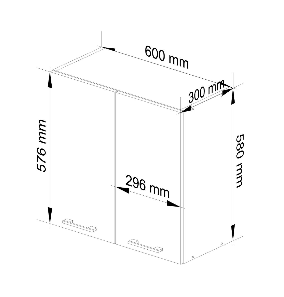 HÄNGESCHRANK Weiß, Graphit Grau 58/60/30 - Graphitfarben/Weiß, Holzwerkstoff (60/58/30cm) - RAUMHIRSCH FURNITURE