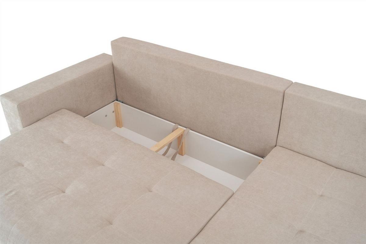 ECKSOFA Armari Mit Schlaffunktion - Grün, Holzwerkstoff/Textil (277/154cm) - Fun Möbel