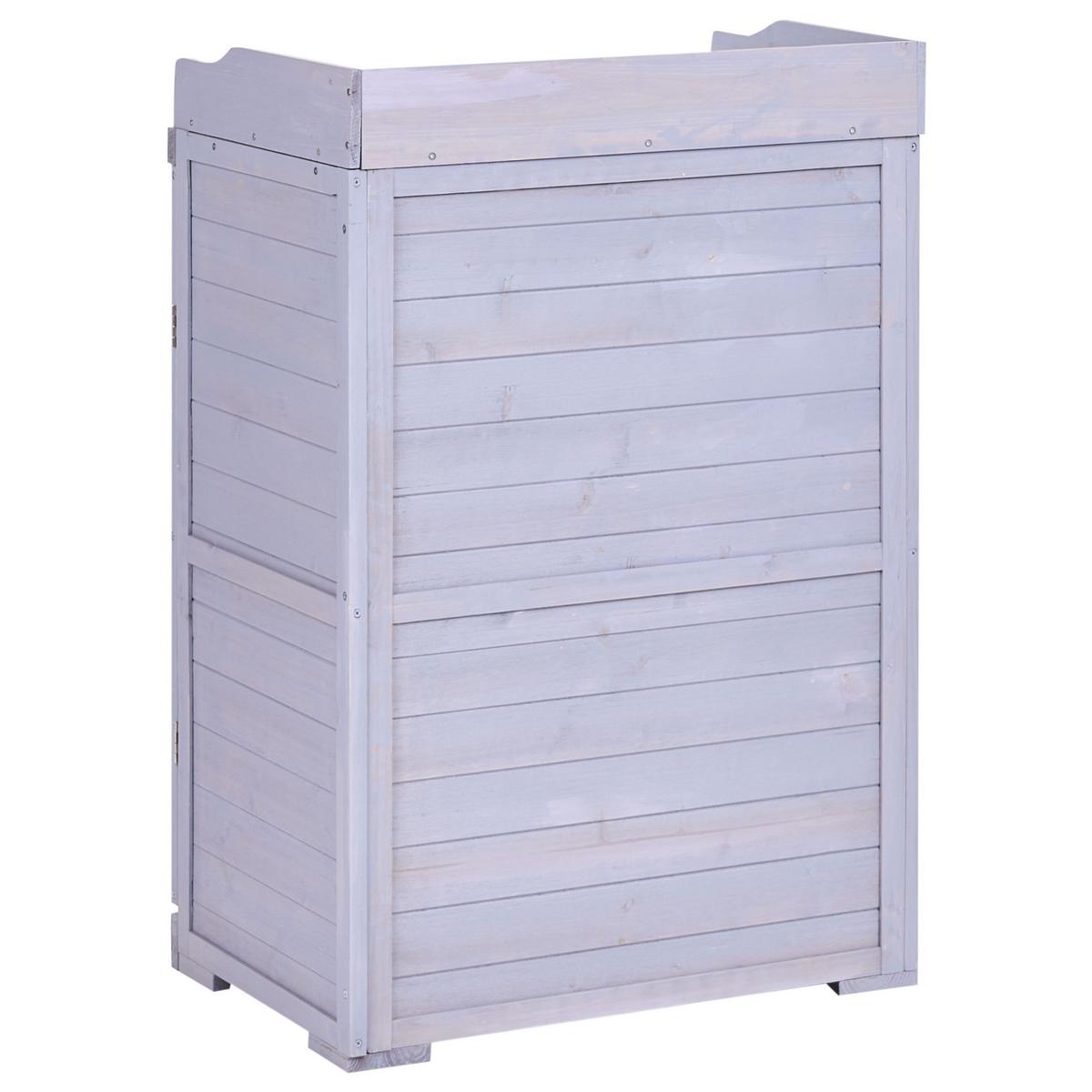PFLANZTISCH 67/100 cm Tannenholz Grau Tereville - Dunkelgrau/Weiß, Holz - Beliani