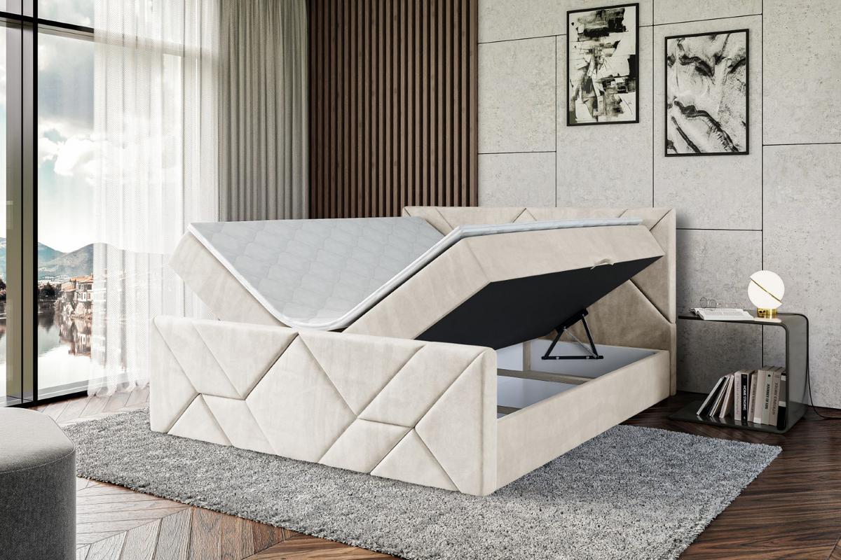 BOXBETT BARWA-Z - 180x200 cm - H3 - Ecru - Ecru, Holzwerkstoff (180/200cm) - ALTDECOR