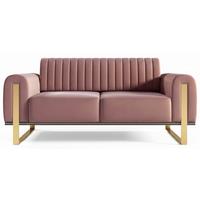 SOFA Parissa 164 cm - Pink/Goldfarben, Textil/Metall (164/79/92cm) - Selsey