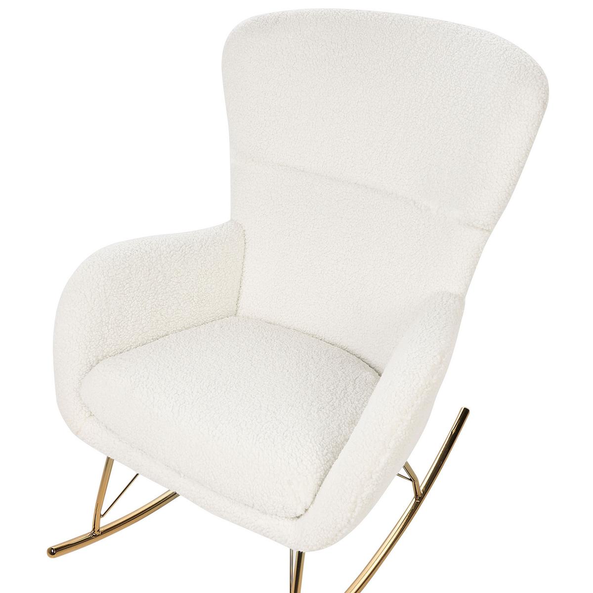 SCHAUKELSESSEL Bouclé Weiß Anaset - Weiß, Textil/Metall (74/99/99cm) - Beliani