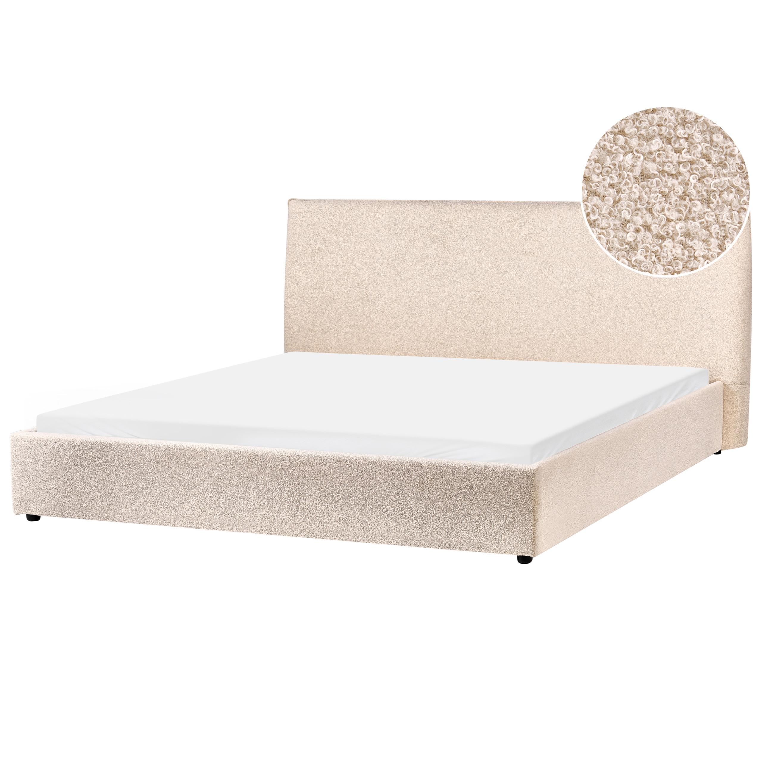 BETT mit Lattenrost 180/200 cm Beige Lavaur - Beige, Textil (180/200cm) - Beliani