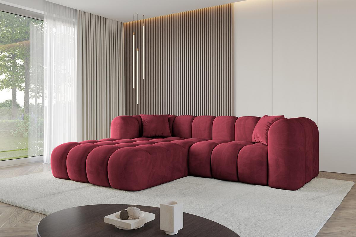 ECKSOFA Ottomane Links OLEA-L1 - 231x173x74 cm Bordeaux - Bordeaux/Schwarz, Holzwerkstoff/Kunststoff (231/173cm) - ALTDECOR