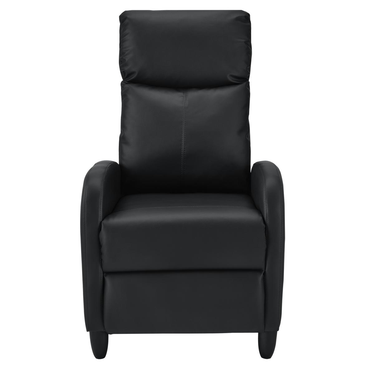 POLSTERSESSEL Bregenz Kunstleder Schwarz - Schwarz, Textil (60/102/92cm) - [en.casa]
