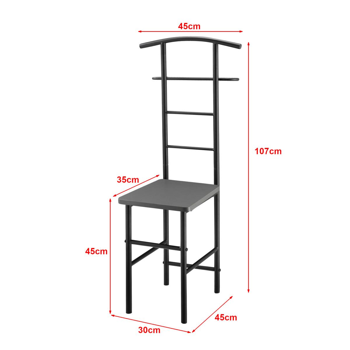HERRENDIENER Anaheim - Dunkelgrau, Metall (45/107/45cm) - [en.casa]