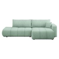 ECKSOFA Furyn O Boucle, Seite: Rechts - Schwarz/Mintgrün, Holzwerkstoff/Kunststoff (262/145cm) - MIRJAN24