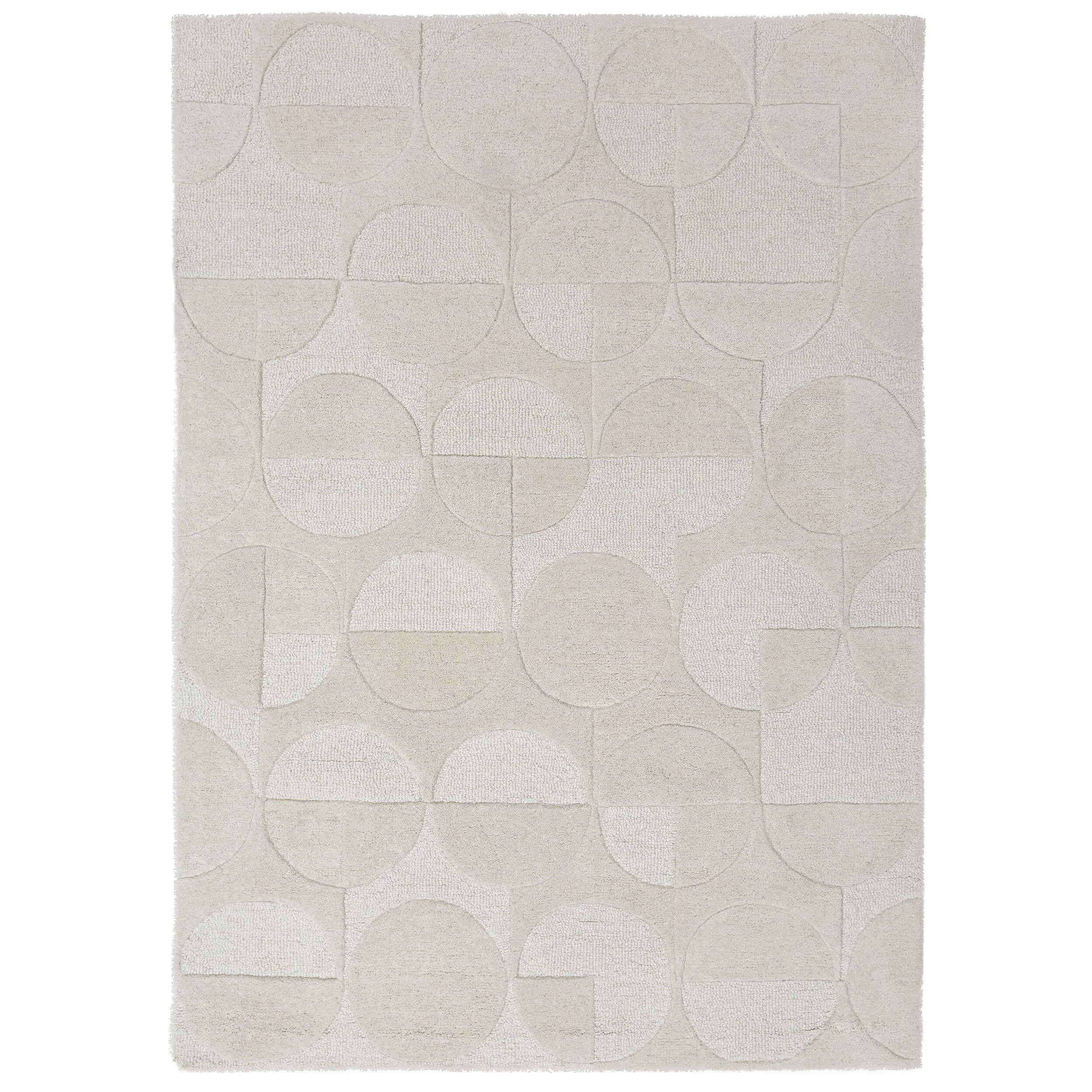 WOLLTEPPICH DEBEN, geometrisch, aus Wolle, Elfenbein, 200 x 290 cm - Champagner, Textil (290/200cm) - KADIMA DESIGN