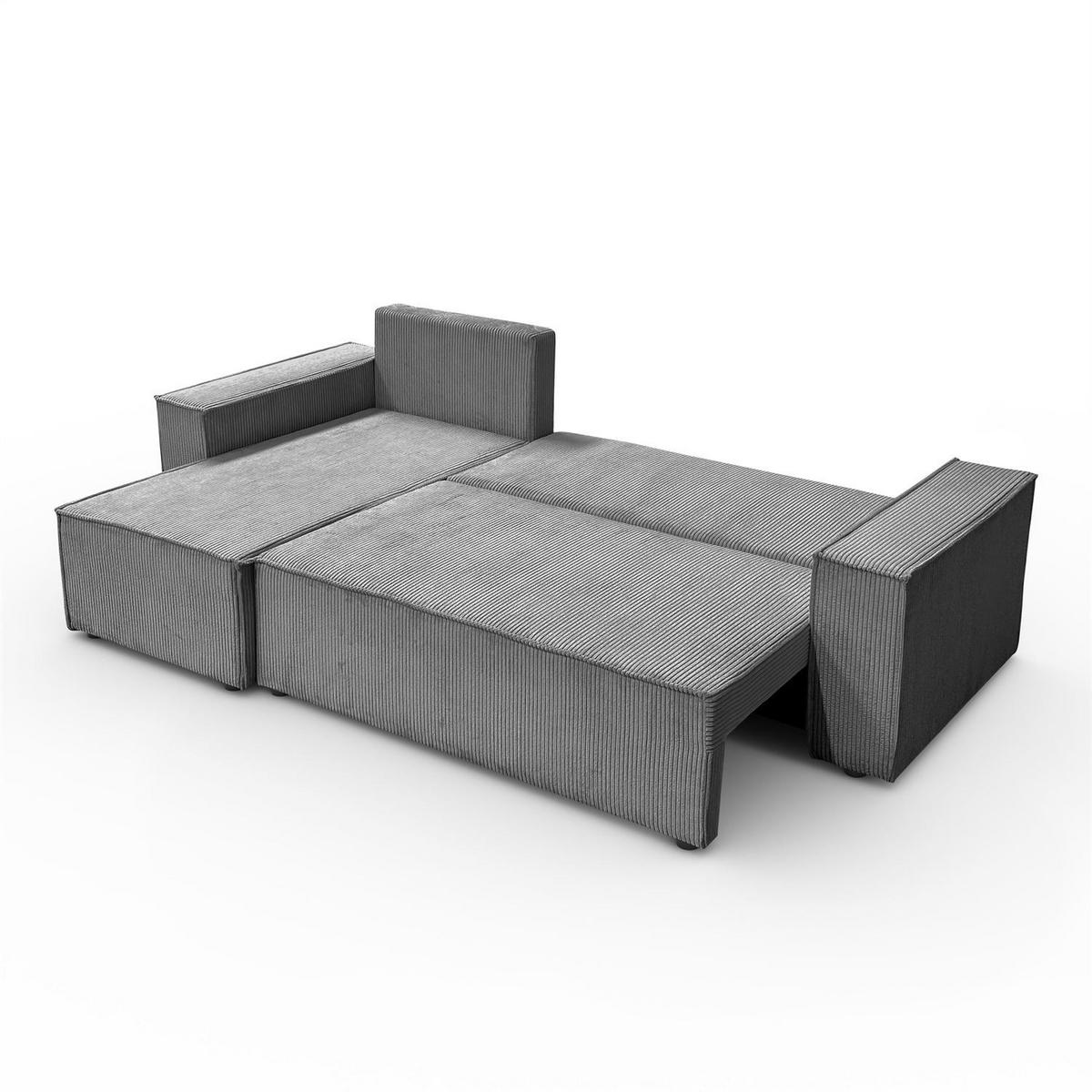 GEPOLSTERTES Ecksofa CARLOS L, Poso 60 - Grau, Textil (247/143cm) - Lookway