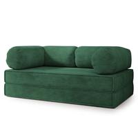 BETTSOFA ALVIO aus Schaumstoff Kordstoff Grün Schlaffunktion - Grün, Textil (170/68/80cm) - MASSENO