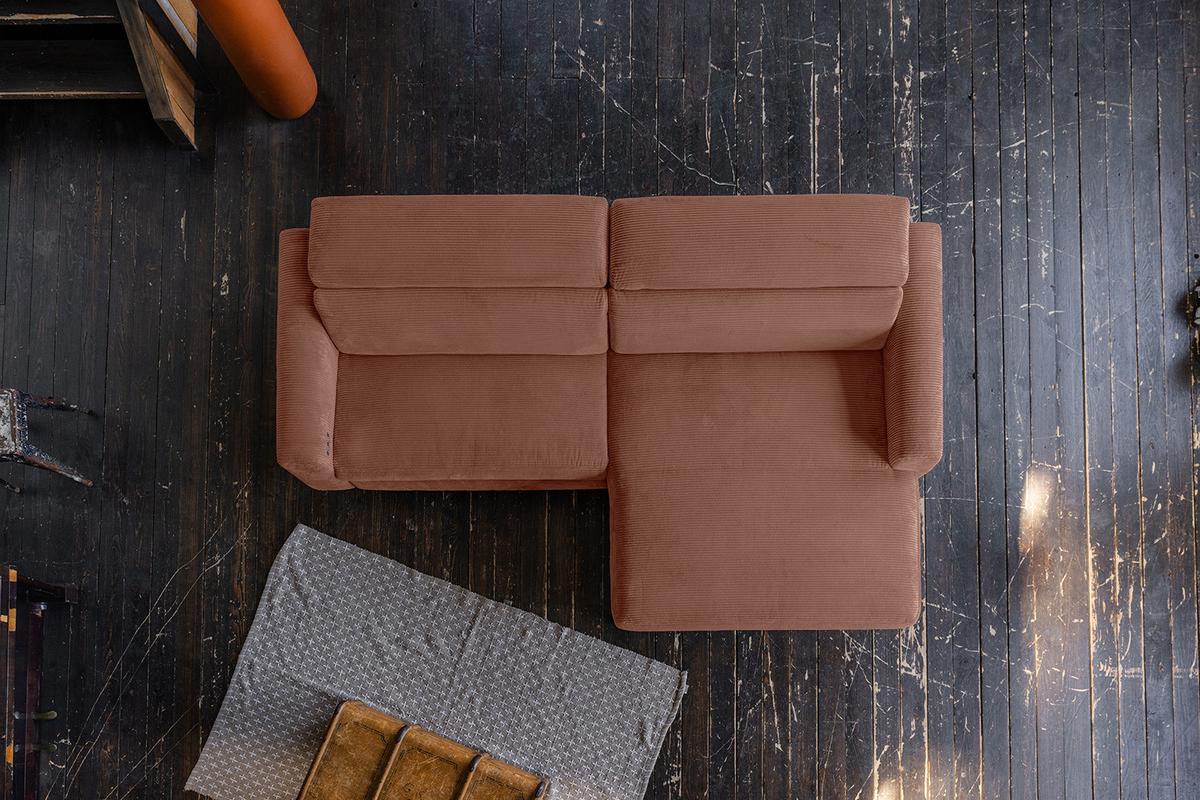 ECKSOFA LAISKA Braun Cord - Schwarz/Braun, Textil/Metall (282/177cm) - KAWOLA