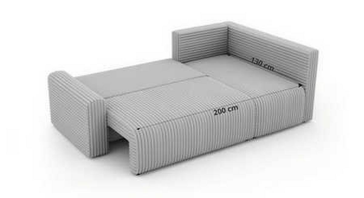 ECKSOFA NESSARO COR L - Grau Cord - Links - Schwarz/Grau, Kunststoff/Textil (151/240cm) - MKS