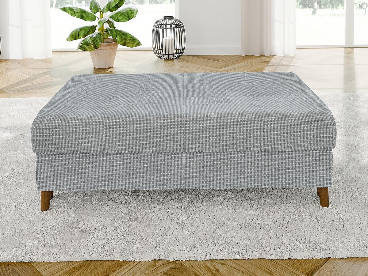 ECKSOFA inkl. Hocker Sigurd Hellgrau Chenille - Ottomane rechts - Hellgrau/Braun, Holz/Textil (231/161cm) - S-Style Möbel