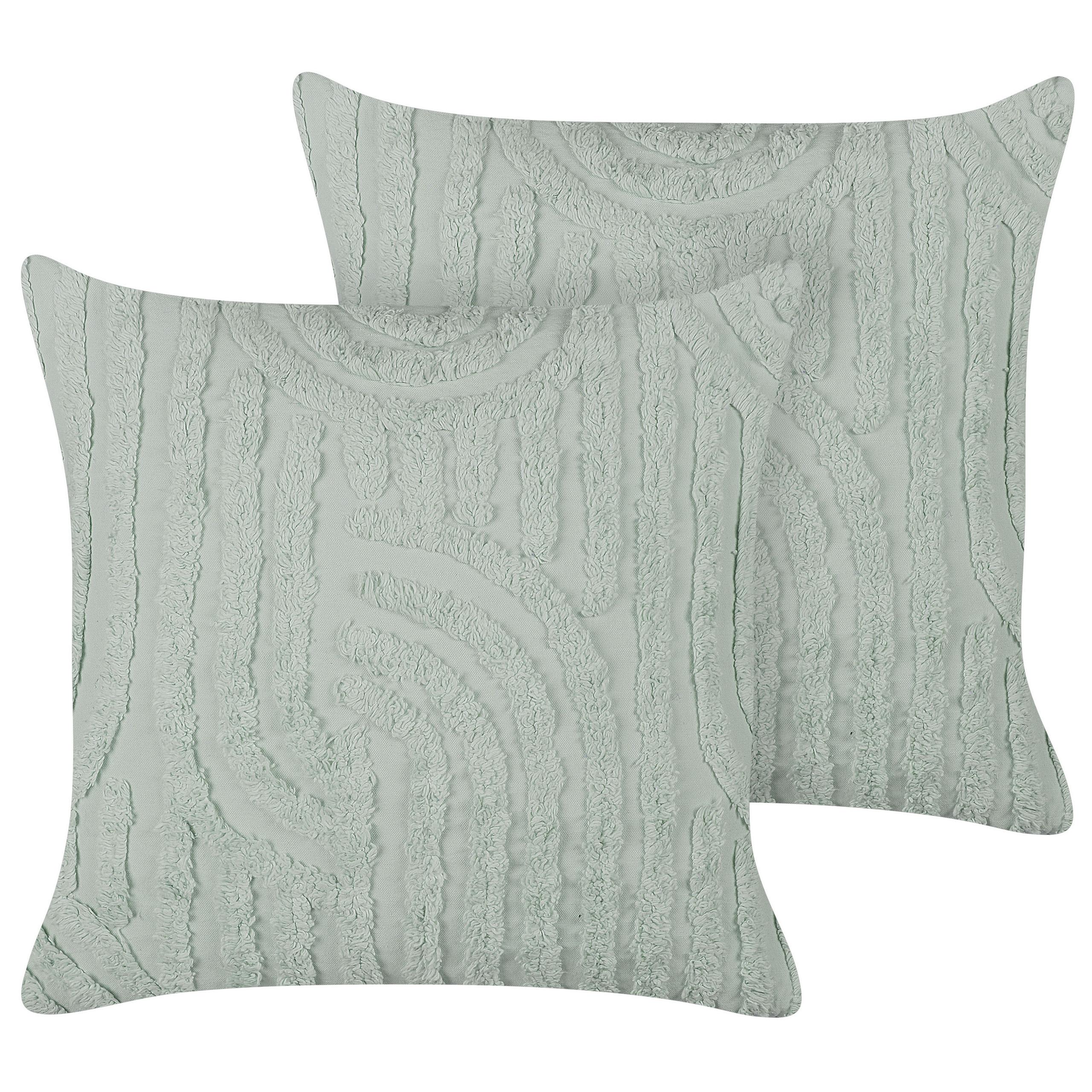 DEKOKISSEN 2er-Set Mintgrün 45/45 cm Tellima - Mintgrün, Textil (45/45cm) - Beliani
