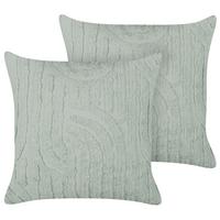 DEKOKISSEN 2er-Set Mintgrün 45/45 cm Tellima - Mintgrün, Textil (45/45cm) - Beliani