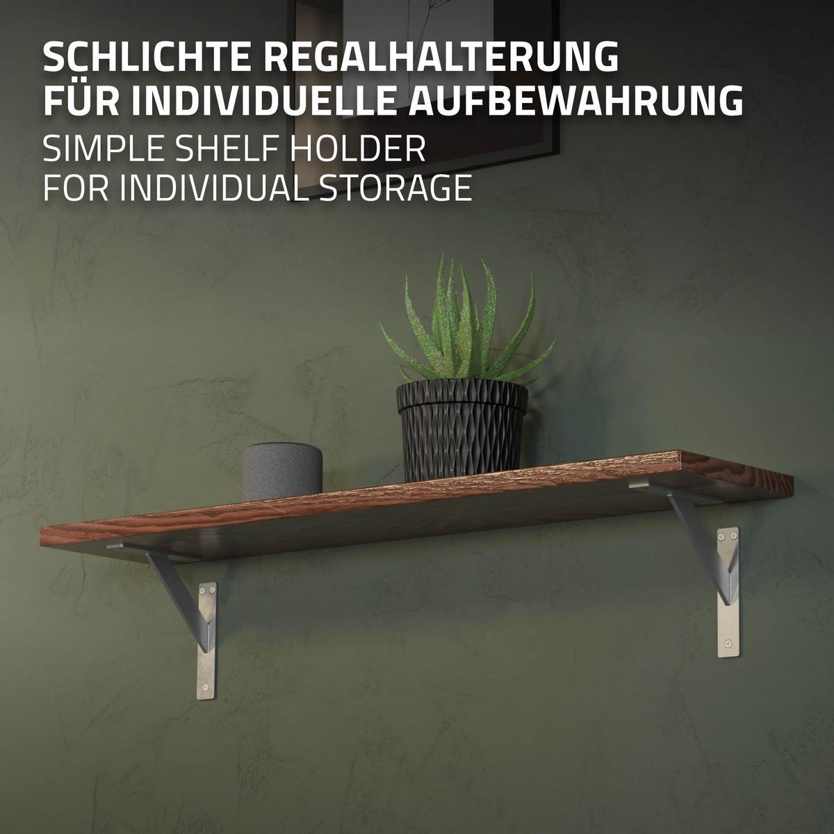 REGALHALTERUNGEN - Silberfarben, Metall (18/18/3cm) - ML-DESIGN