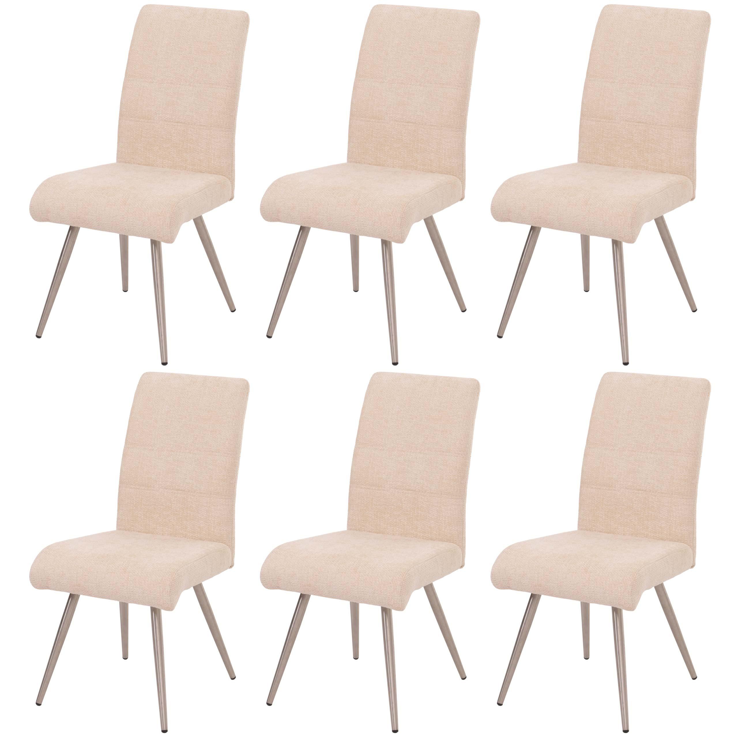 ESSZIMMERSTUHL Cremeweiß 6er-Set - Weiß, Textil (68/97/64cm) - MCW