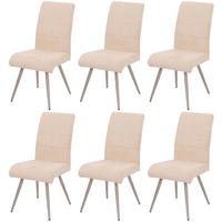 ESSZIMMERSTUHL Cremeweiß 6er-Set - Weiß, Textil (68/97/64cm) - MCW