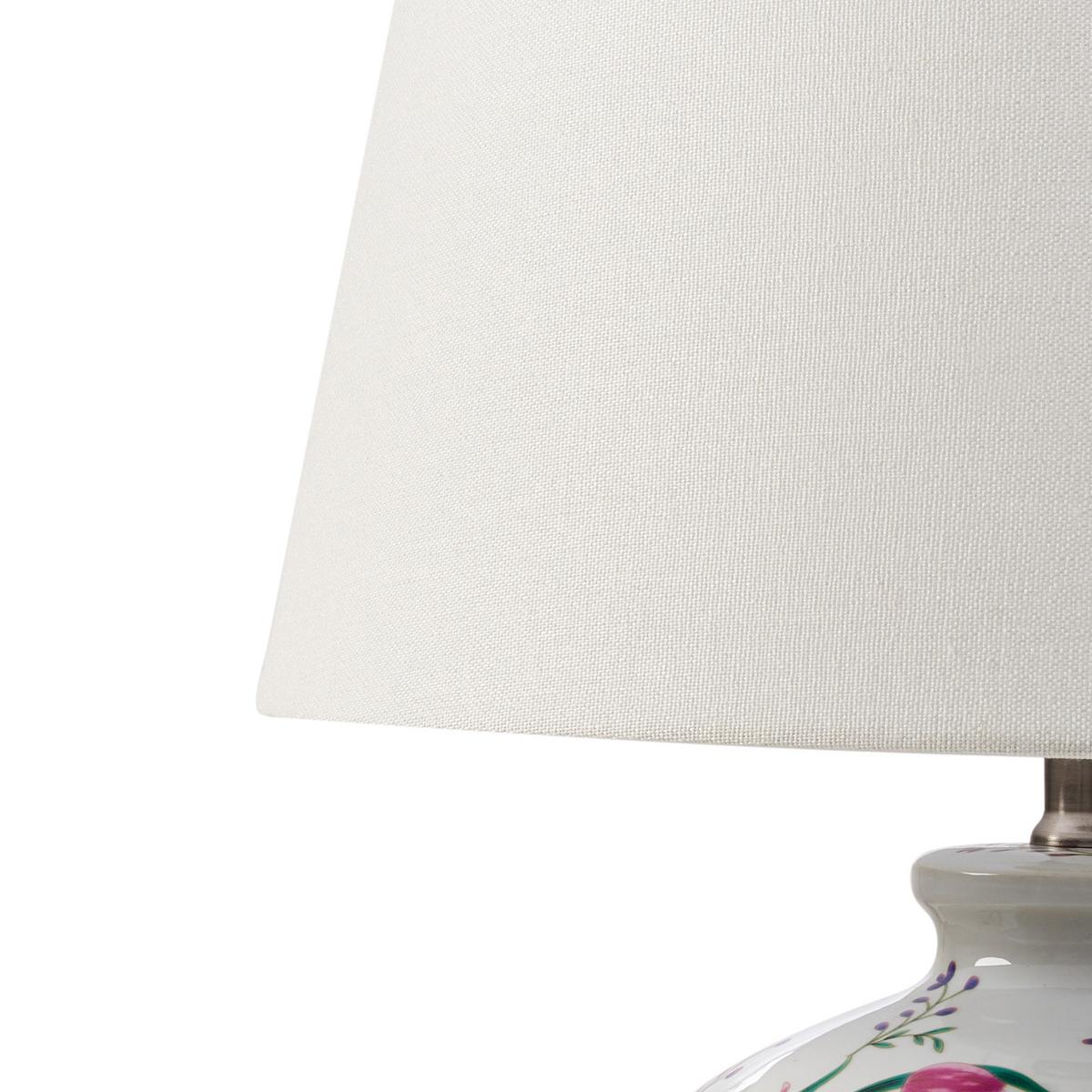 TISCHLAMPE Porzellan Weiß Febros - Pink/Gelb, Keramik (36/36/61cm) - Beliani