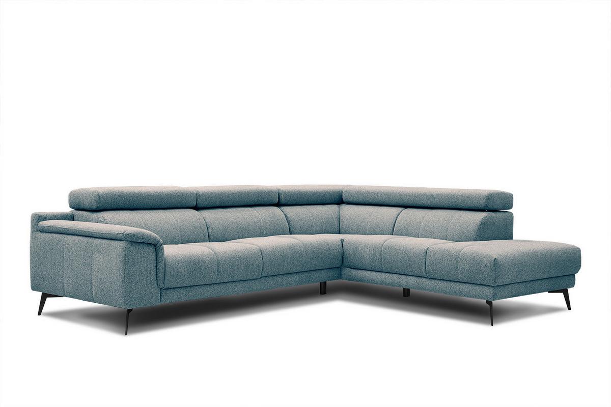 ECKSOFA FIERO 5-Sitzer, mintgrün - Schwarz/Mintgrün, Holzwerkstoff/Textil (269/158cm) - Wozimo